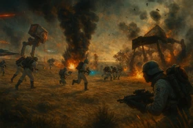 Imperial Army Troopers advance on the Town of Kerchock, Iraq, on November 1st, 2018...