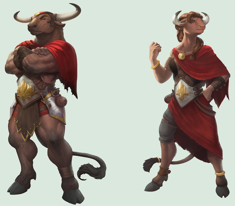 Minotaur are a race of “cattle people” who stand upright like humans, yet h...