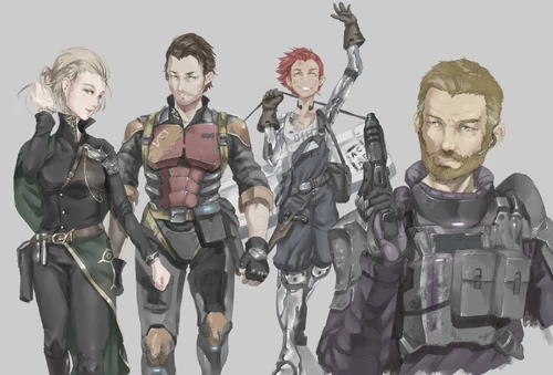 Nomi, Jaycen, Riley, Booker - Art by @MeretKae
