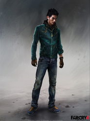 Full body Concept art of Ajay Ghale