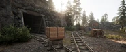 Catamount Mines - Minecart and entrance to the mine