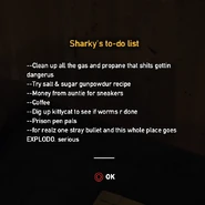 Sharky's to-do list
