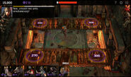 An arena fight in the interactive tutorial