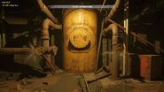 Yellow valves - under pressure water splashes