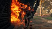 Lou armed with a flamethrower ...