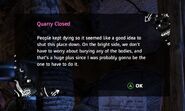 The quarry is closed due to deaths