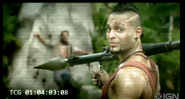 "Aléjate, este maldito va a volar, jajaja" Vaas con una Bazooka en "The Far Cry Experience"