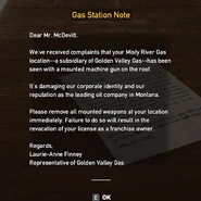 Misty River Gas - Gas Station Note