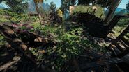 Key (bottom left) in the burned down house of Faded Path