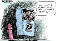 Mike Luchavich editorial cartoon mailbox "We'll occupy this Federal facility until our demands are met." - posted by centrifugal bumblepuppy