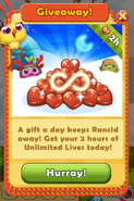 A gift of 2 hours of Unlimited Lives (December 21, 2015)