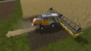 The smallest harvester in the game, a , using the largest Harvesting Header in the game, a .