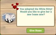The pop up that shows when you save the White Kitty.