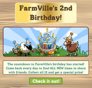 Facebook Farmville Freak farmville 2nd birthday countdown notice