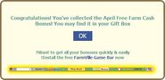 Notification of the April Farm Cash Bonus