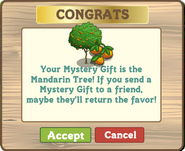 This picture pop up if a Mandarin Tree was hidden in the Mystery Gift