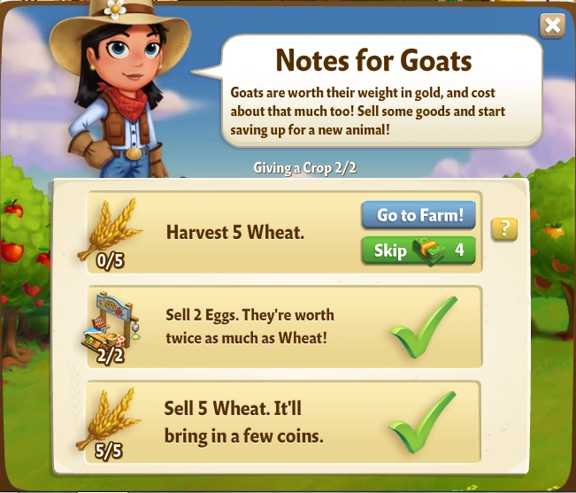 Notes for Goats FarmVille 2 Wiki Fandom