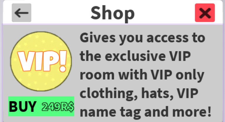 VIP Of clothing! - Roblox