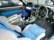 The 1999 Nissan Skyline R34 GT-R Inside view.