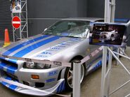 The 1999 Nissan Skyline R34 GT-R on display at Universal