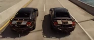 The rear of the two Chargers, on the bridge