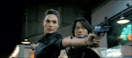 Han and Gisele prepare to defend each other against Hong Kong's local authorities