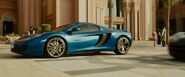 The McLaren arriving in Dubai