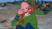 Dumb Donald inspecting a feather