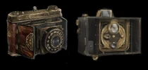 The Camera Obscura used by Yuri Kozukata and Miu Hinasaki (left) and the camera owned by Ren Hojo (right) in Fatal Frame 5.