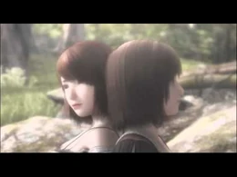 Mio and Mayu talk with each other in the forest.