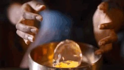 Aisha creating a water ball.