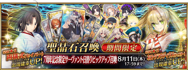 Fate/Grand Order ～7th Anniversary～ Daily Summoning Campaign