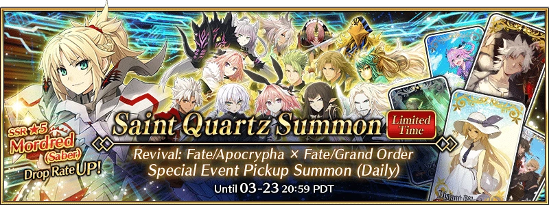 Fate/Apocrypha Collaboration Event Revival (US)/Summoning Campaign ...