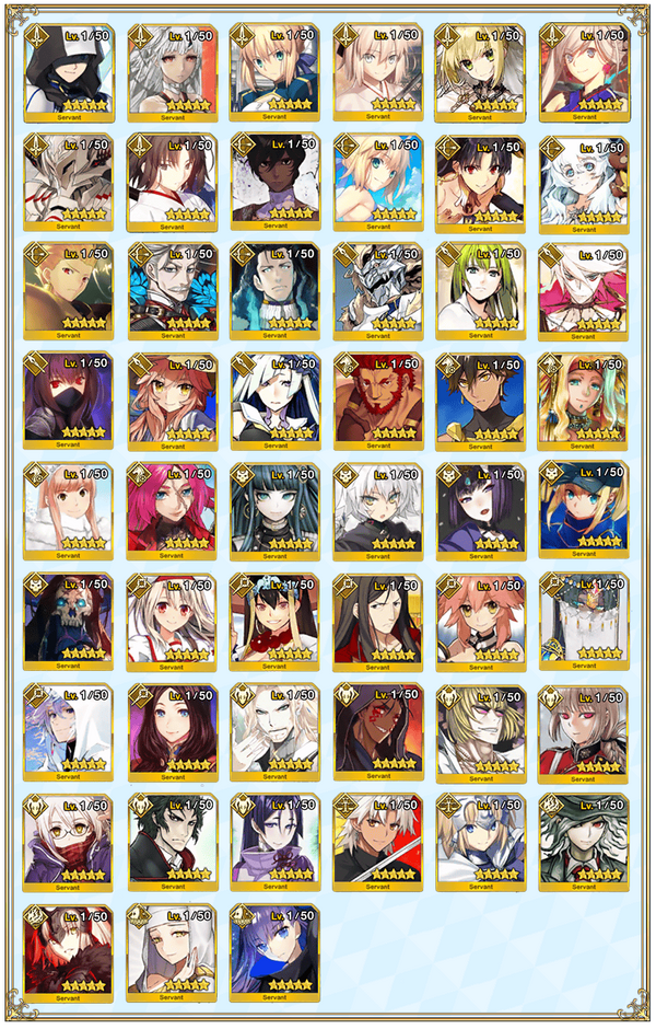 Fate Servants Full List - by KrisDFC