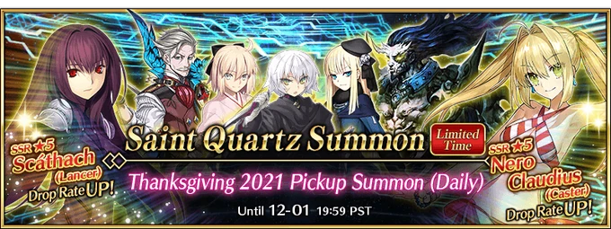 Thanks Giving Fate Go Event Rate Up