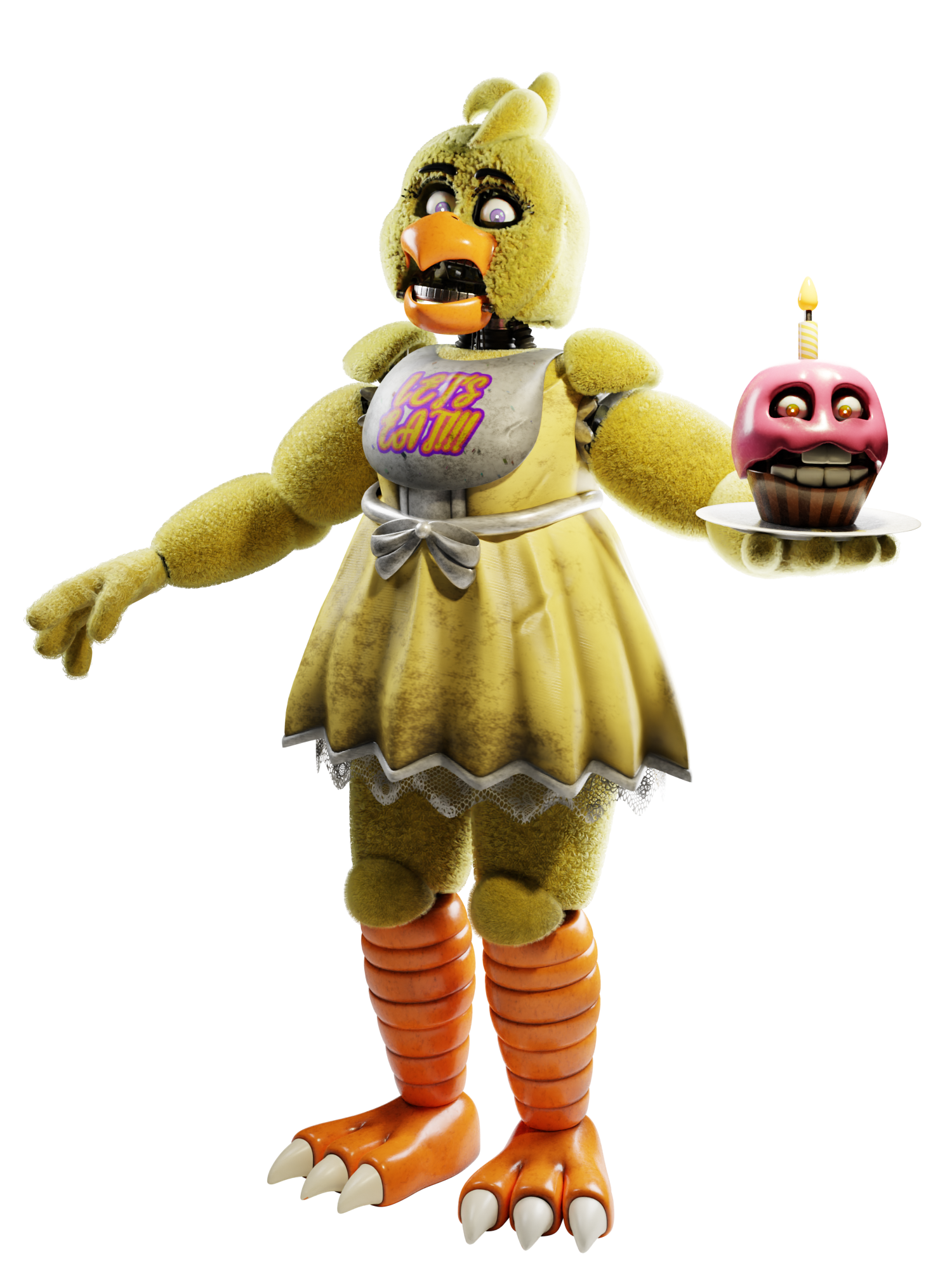 How to Draw Withered Chica the Chicken, Step by Step, Video Game