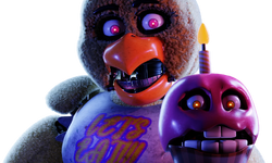 205046 - safe, artist:bootsdotexe, withered chica (fnaf), animatronic,  bird, chicken, fictional species, galliform, robot, five nights at  freddy's, 2017, bib, eyelashes, female, looking at you, purple eyes,  signature, simple background, solo, transparent