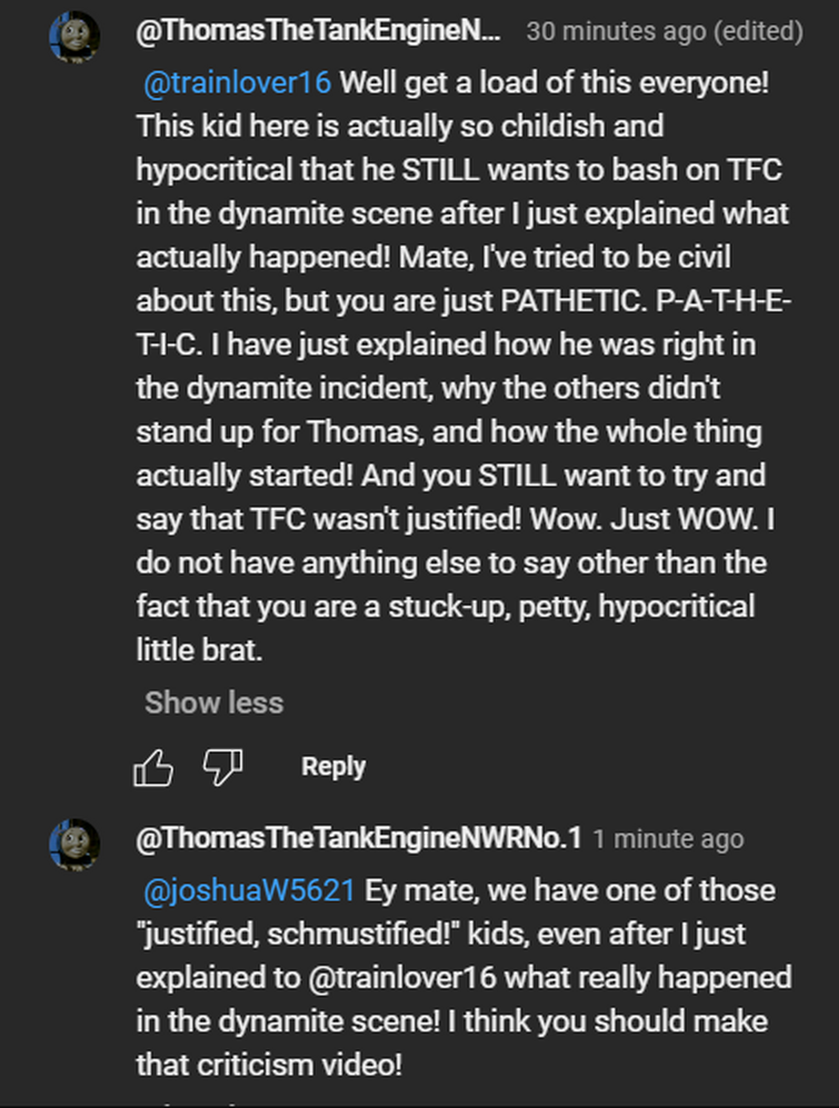 I found one of those "Justified, schmustifiied!" Topham haters in the