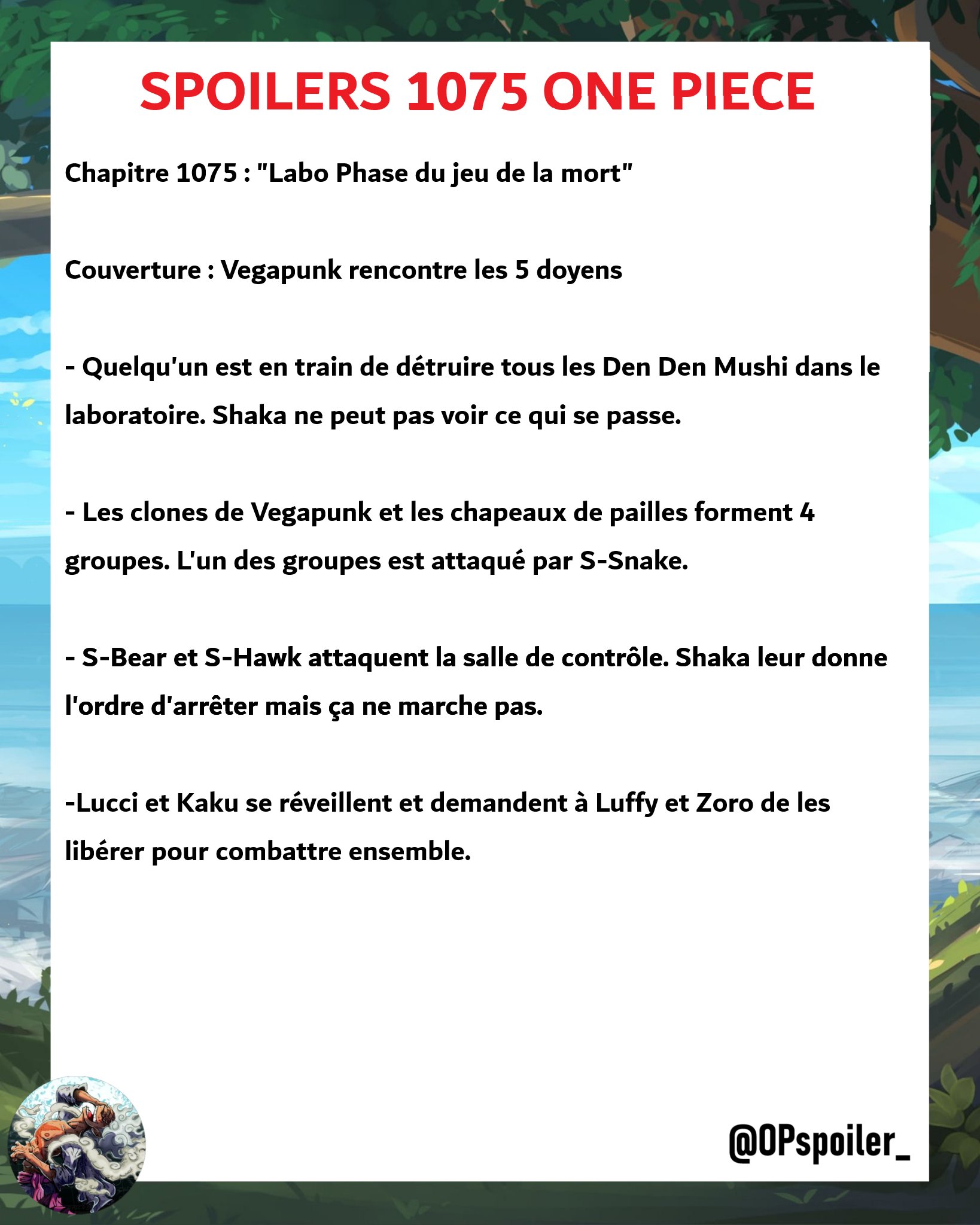 One Piece 1075 Spoil Spoil 1075 | Fandom