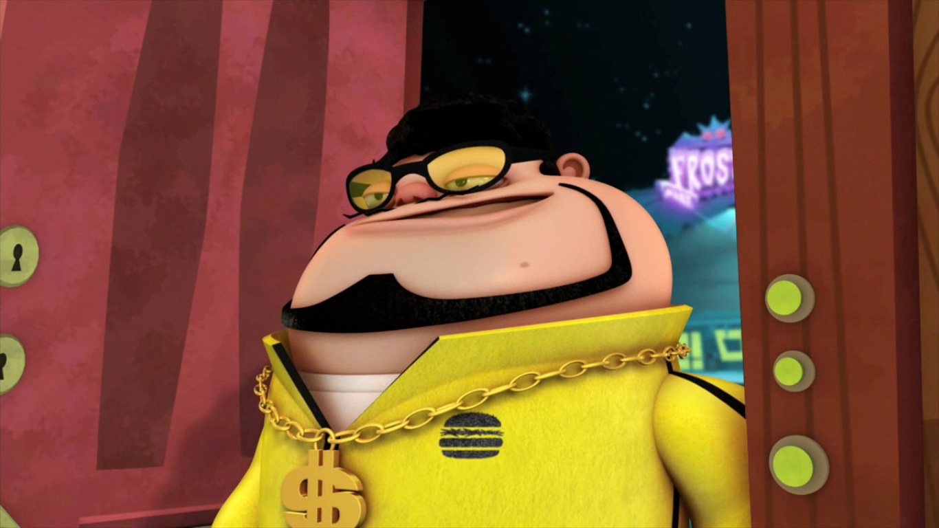 Fanboy & Chum Chum cartoon 3D scene hanging out with a