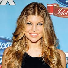 Singer Fergie shows off her dark hair while making a special appearance at  Nordstrom at The Grove. Fergie's special appearance was to promote her new  shoe collection named Fergie. Wearing a blue
