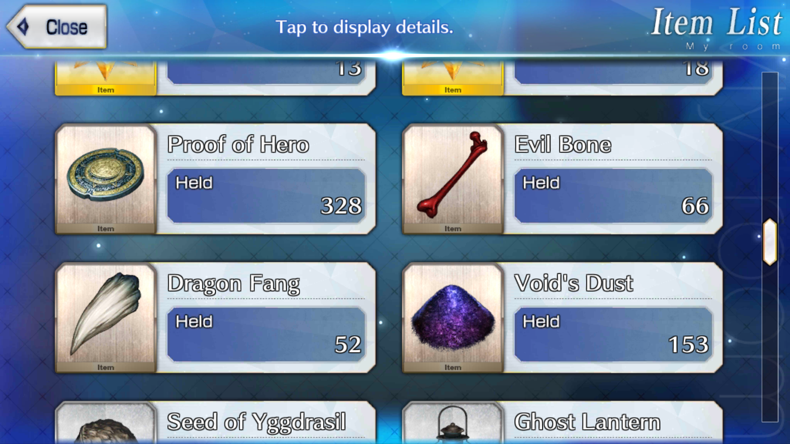 Display details. Display details