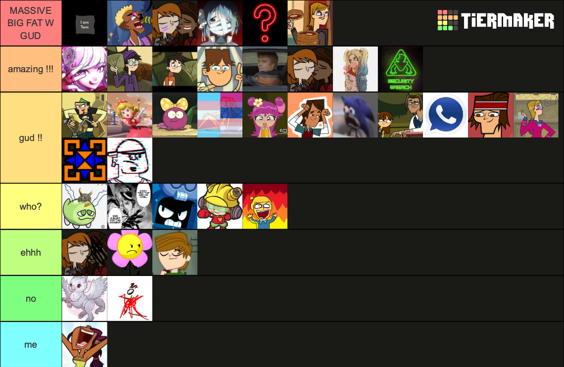 Create a Total Drama Wiki Users (Ask to be on here! :D) Tier List -  TierMaker