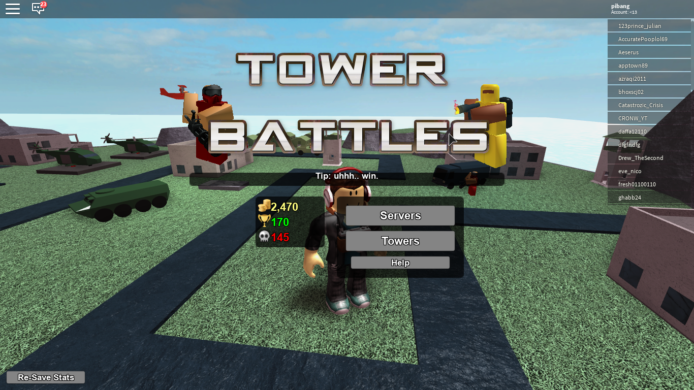 How Can People Be In The Lobby Fandom - roblox tower battles hack