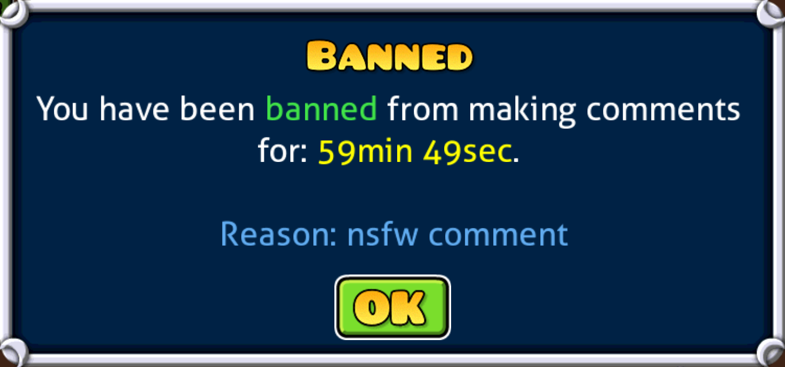 I got comment banned last night for 1 hour | Fandom