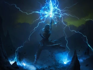Young Zeus summoning one of his lightning
