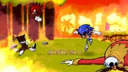 A remake of the original ending screen from Sonic.EXE - The Game in SONIC 2011
