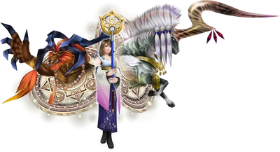 While in her Ex Mode Yuna (Final Fantasy 10) is able to summon