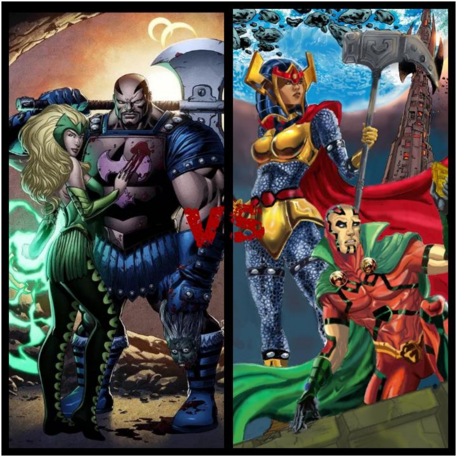 Amora And Skurge Vs Big Barda And Mr Miracle Fandom