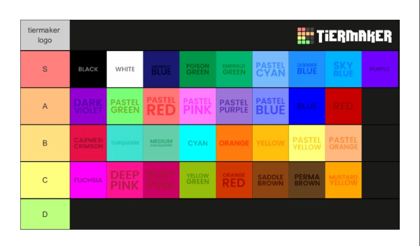 dtl 24: color tier list (remade) | Fandom